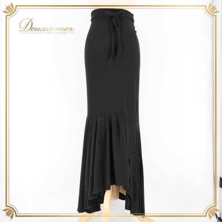 フラメンコ 衣装 ファルダ スカート ブラック系 CANDELA 黒 無地