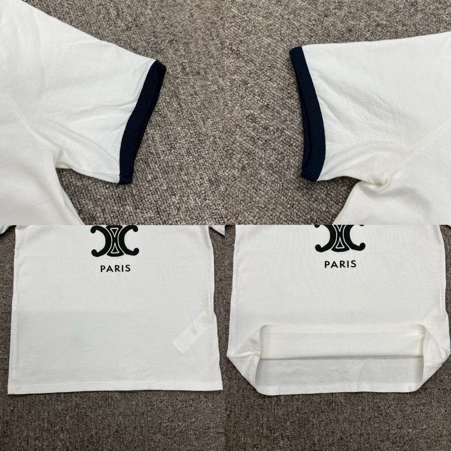 CELINE セリーヌ トリオンフ ロゴ Tシャツ レディース XS ホワイト