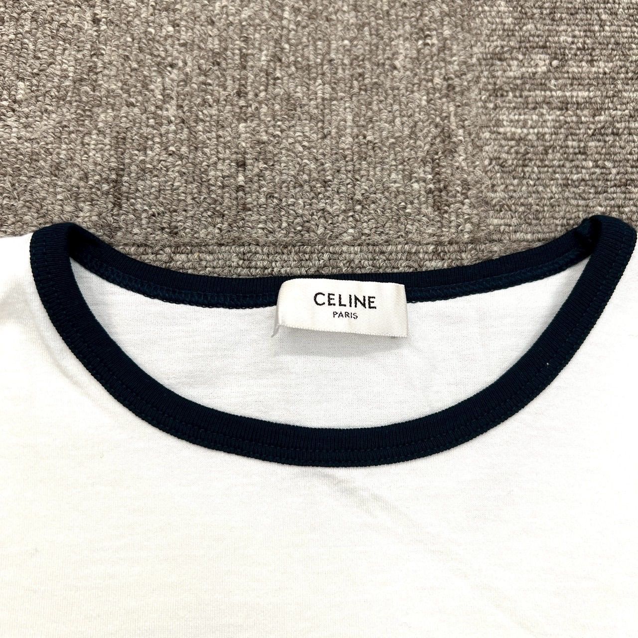 CELINE セリーヌ トリオンフ ロゴ Tシャツ レディース XS ホワイト