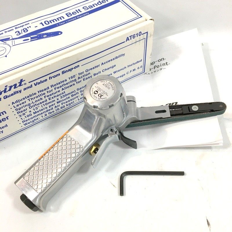♥ Snap-on スナップオン Blue-Point ベルトサンダー AT 610 3|8 10 mm 錆び取り 塗膜剥がし バリ取り 仕上げ作業△ DW 3852