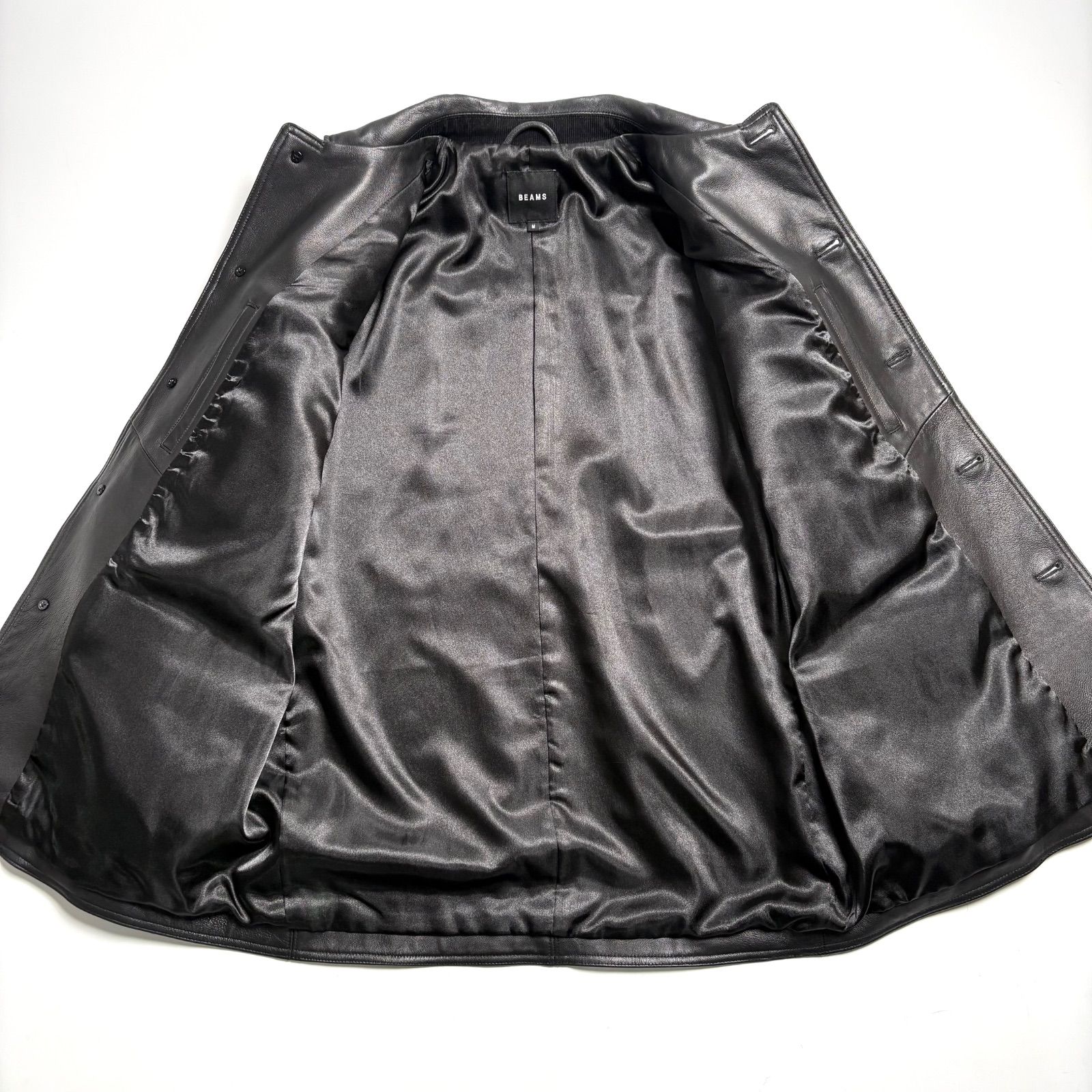 羊革】BEAMS レザージャケット 黒 M カーコート sheepskin 本革 - メルカリ