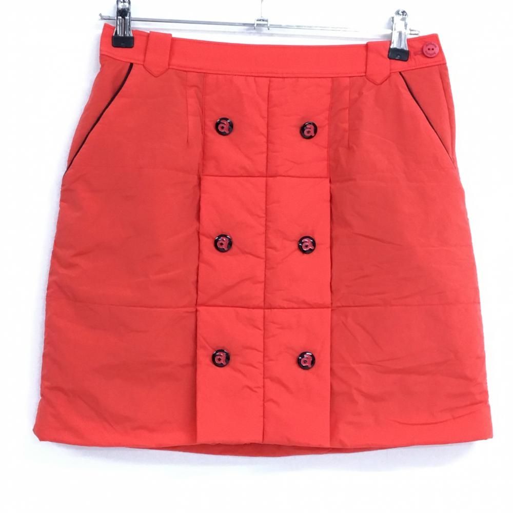 美品】アルチビオ 中綿スカート レッド×黒 フロントボタン 裏地付