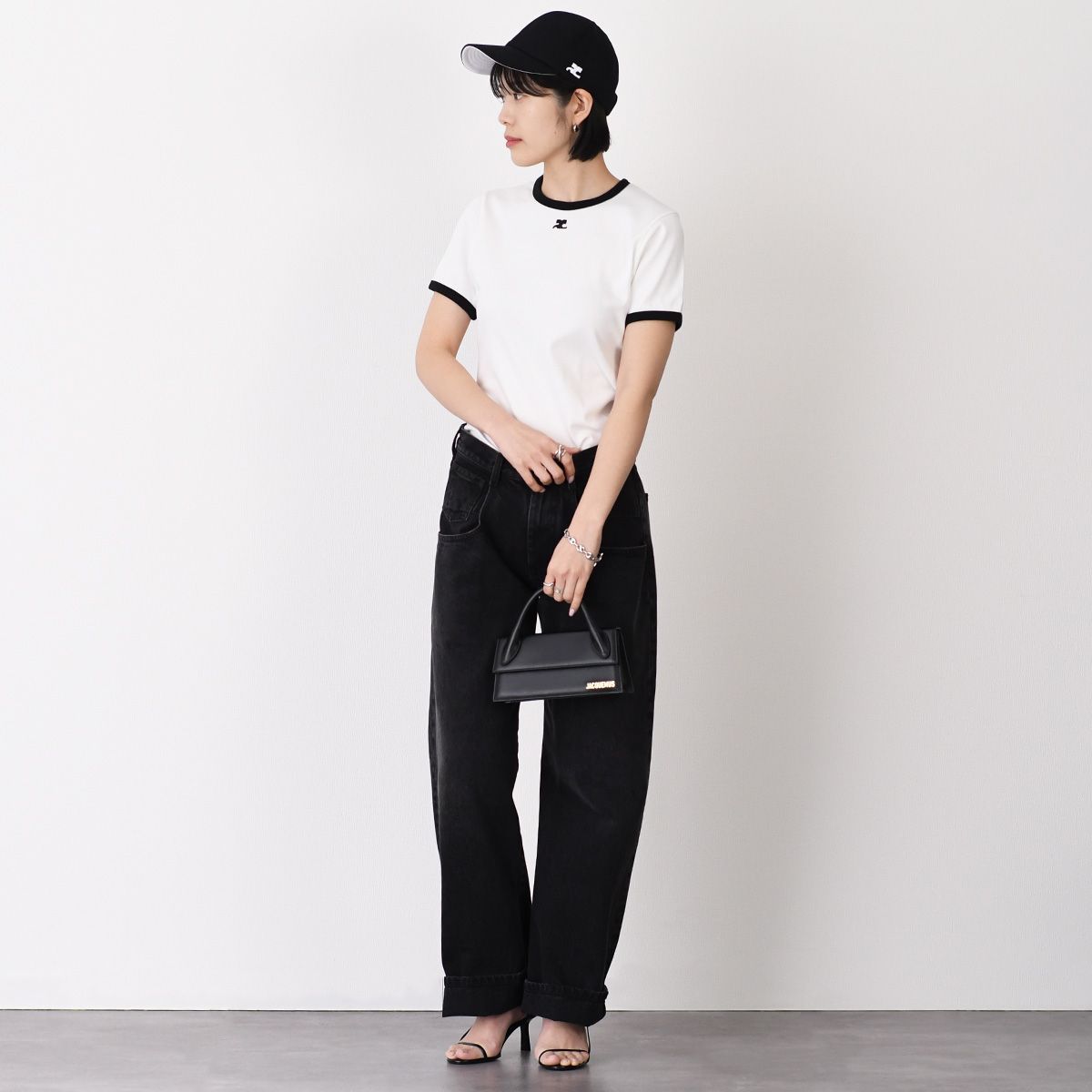 Courreges クレージュ トップス シグネチャーコントラスト Tシャツ