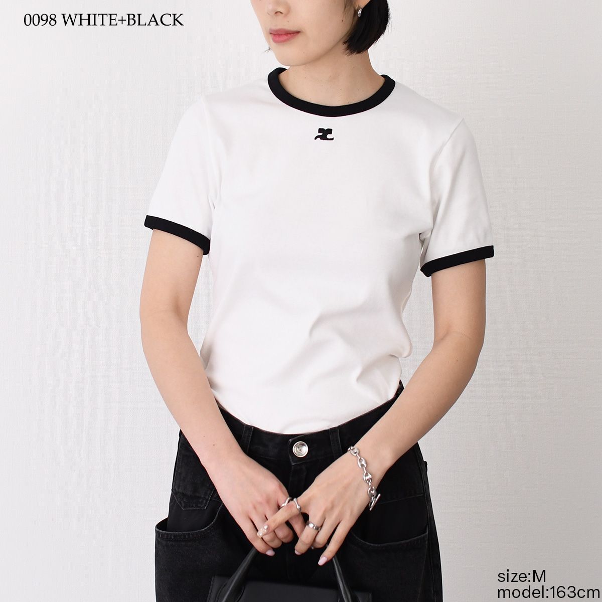 Courreges クレージュ トップス シグネチャーコントラスト Tシャツ