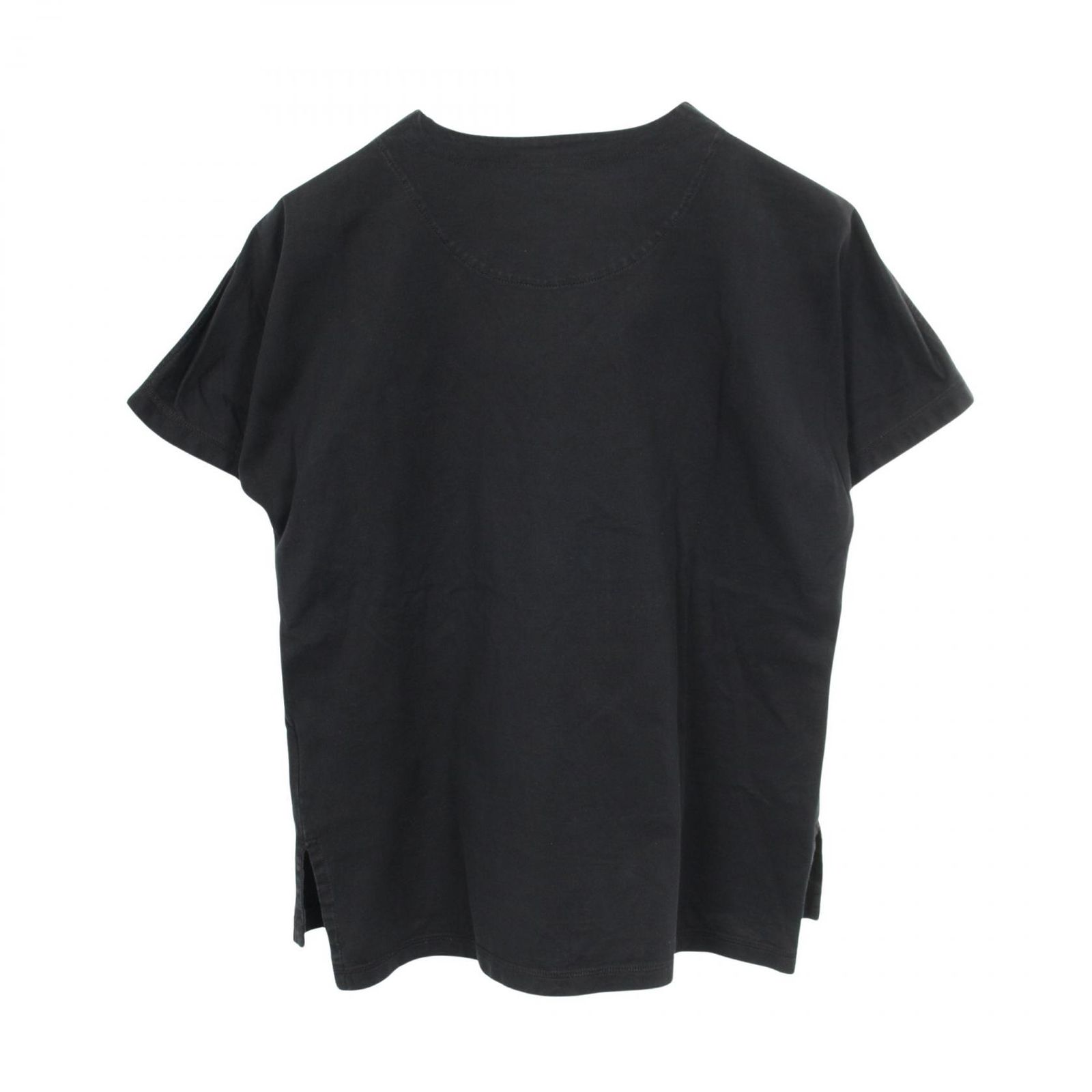エルメス HERMES 半袖Tシャツ エンブレム ブラック コットン Tシャツ 