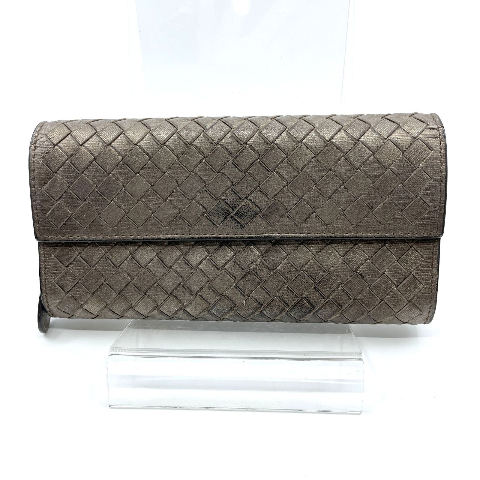 ボッテガヴェネタ イントレチャート 2つ折り 長財布 ブロンズ Bottega Veneta ボッテガ ヴェネタ イントレチャート 二つ折り長財布