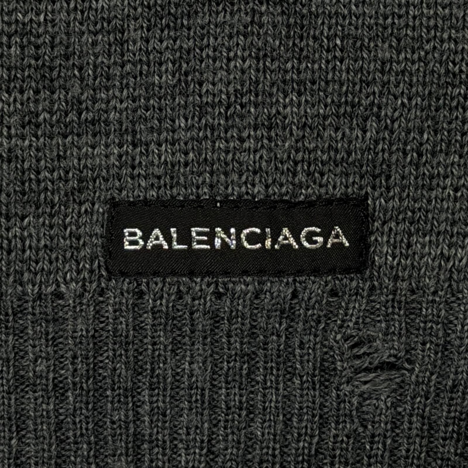 国内正規 BALENCIAGA 18AW クルーネックニット セーター バレンシアガ 507314 チャコール L （8861M） 国内正規 BALENCIAGA 18AW クルーネックニット セーター バレンシアガ
