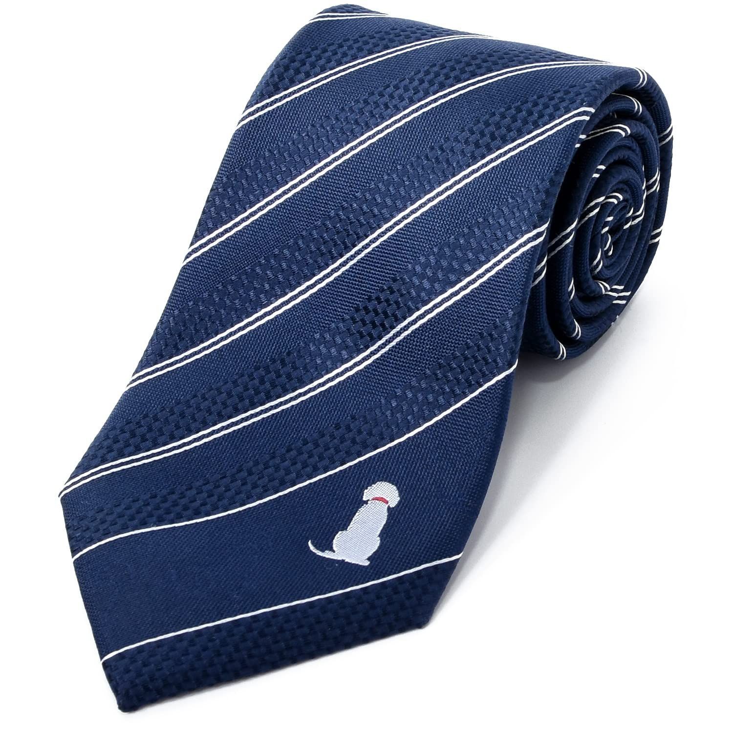 Rachel] アニマル柄 ネクタイ 犬柄 シルク100％ ジャガード織 犬猫