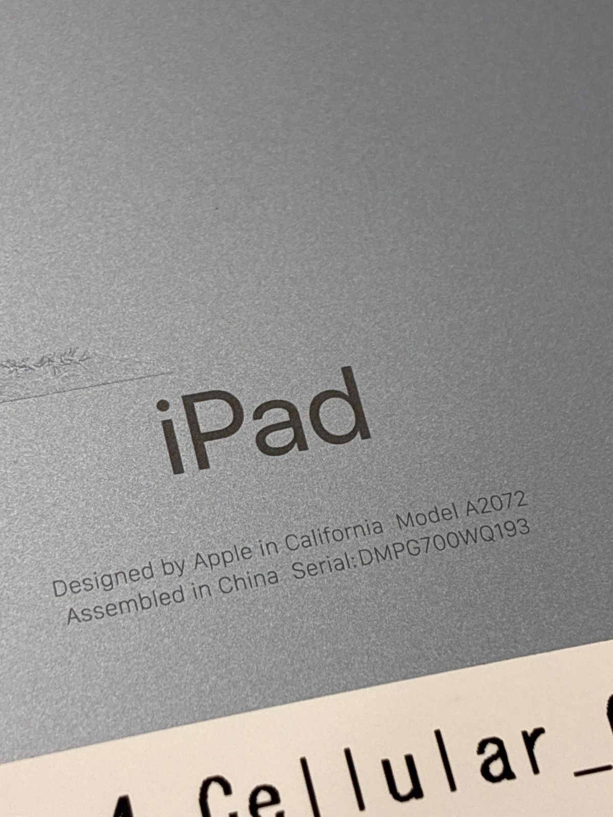 ジャンク】Apple iPad Air 第4世代 Cellular 64GB スカイブルー A2072