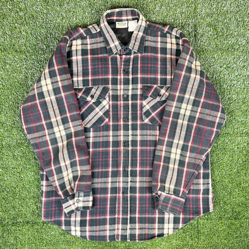 90s FIVEBROTHER ファイブブラザー ヘビーネルシャツ チェック キルティングライナー 長袖シャツ フランネルシャツ サイズ メンズ L 90年代 ストリート アメカジ 古着 b26010008【長袖シャツ】