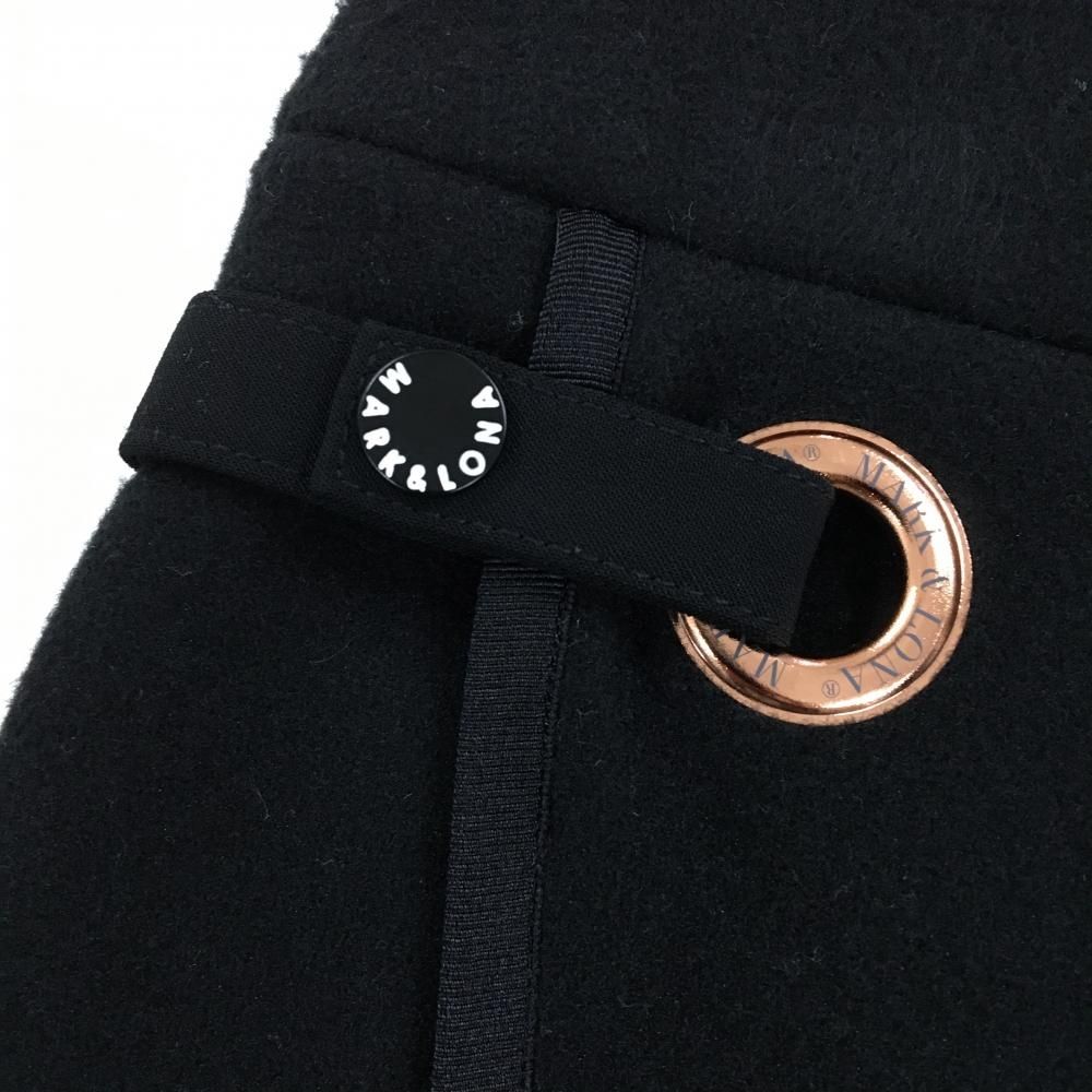 超美品】マークアンドロナ スカート 黒 ロゴ刺しゅう 内側インナー