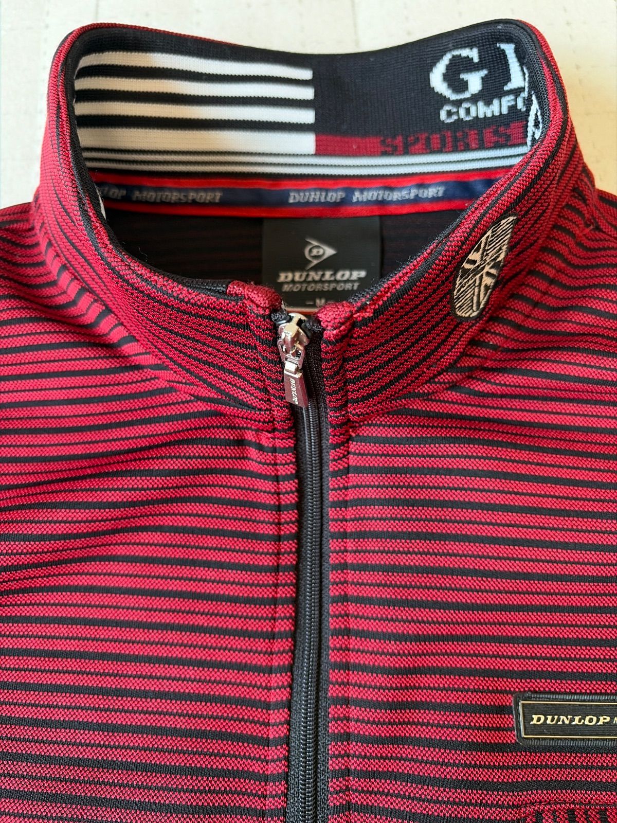 トップス maron ト2501-①-5543 ダンロップモータースポーツ ボーダージップアップ