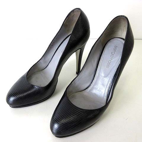 【サルヴァトーレフェラガモ】リザード 型押し パンプス レザー