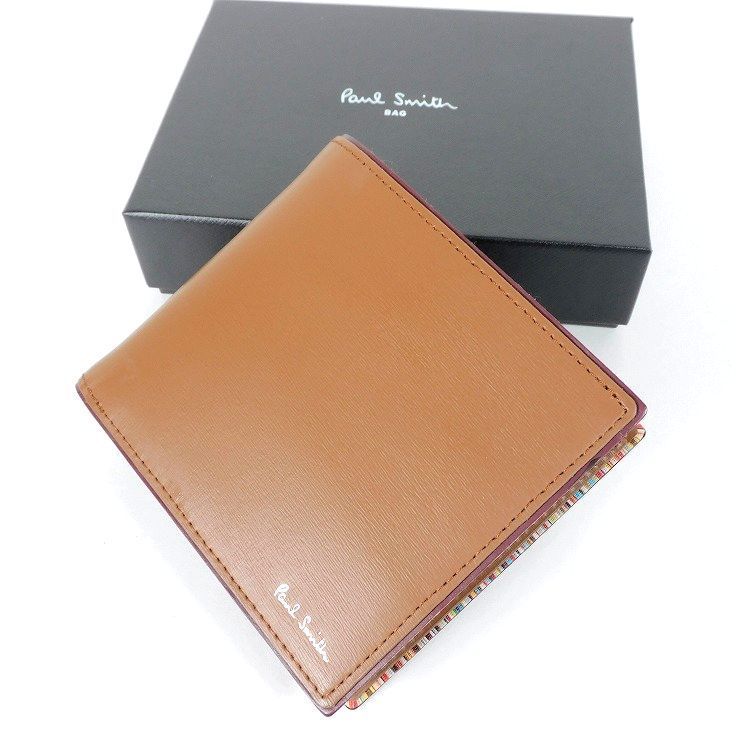 新品 Paul Smith ポールスミス キャメル マルチストライプエッジ 財布