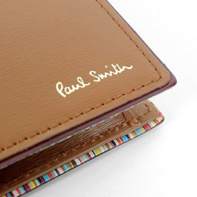 新品 Paul Smith ポールスミス キャメル マルチストライプエッジ 財布