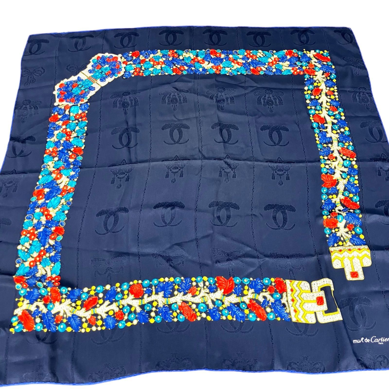 鑑定済み】正規品 カルティエ Cartier スカーフ 大判 宝石 ジュエリー