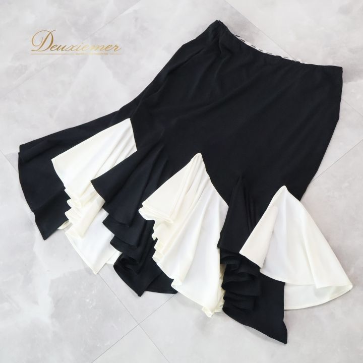 社交ダンス 衣装 スカート ブラック系 ホワイト系 チャコットロイヤル