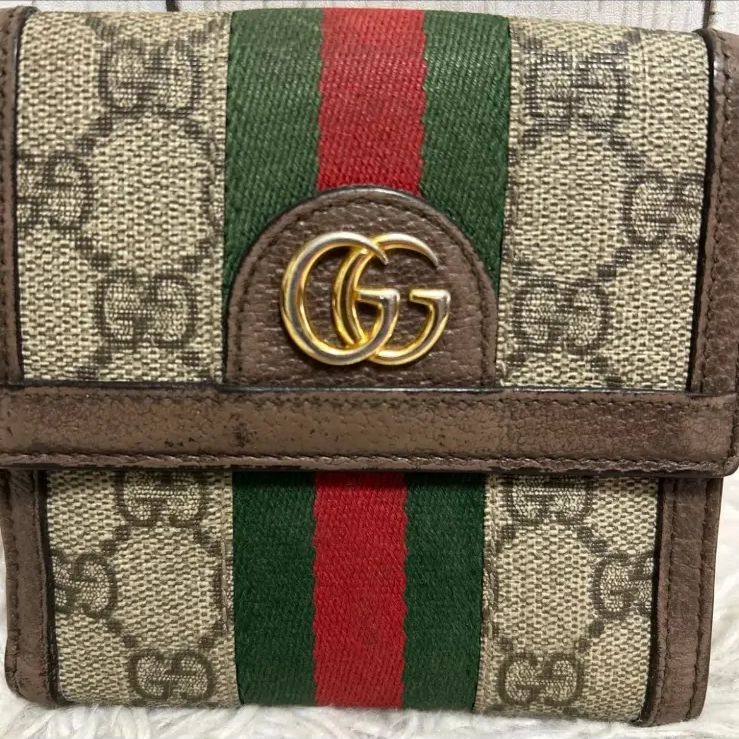 GUCCI グッチ GGスプリーム オフィディア シェリーライン 二つ折り財布
