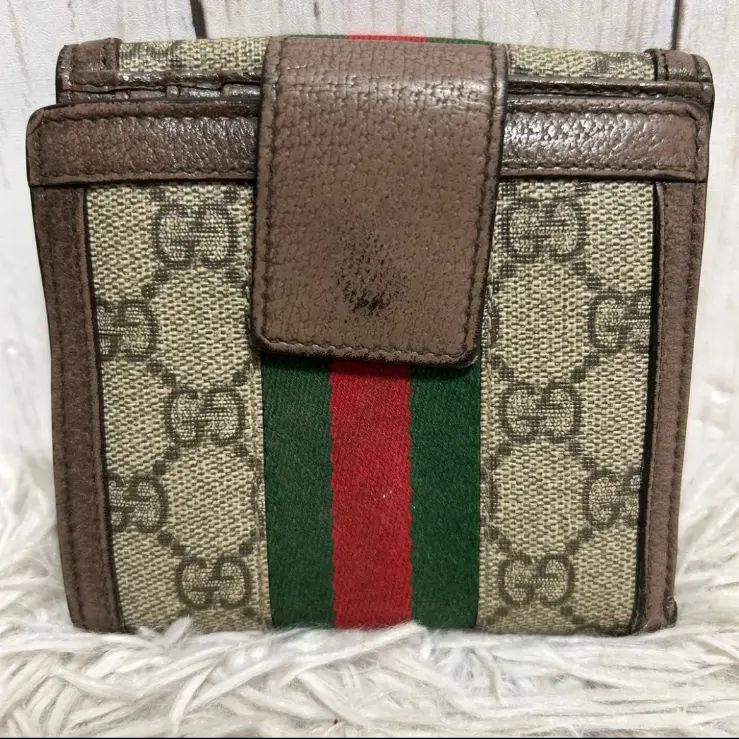 GUCCI オフィディア 二つ折り財布 シェリー マーモント GGスプリーム GG 新品同様 グッチ GUCCI オフィディア GGスプリーム シェリーライン