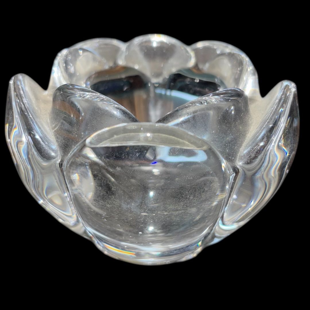 ロイヤルコペンハーゲン キャンドルホルダー 蓮 花 クリスタルガラス