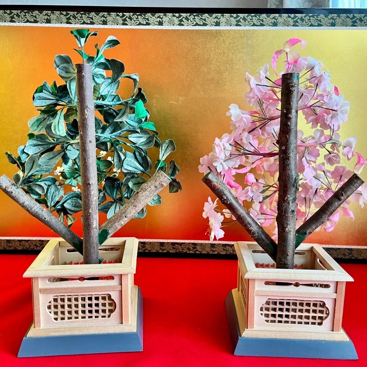 超特大☆高さ38cm☆純木製☆極上桜橘☆高さ24㎝☆可憐なピンクの