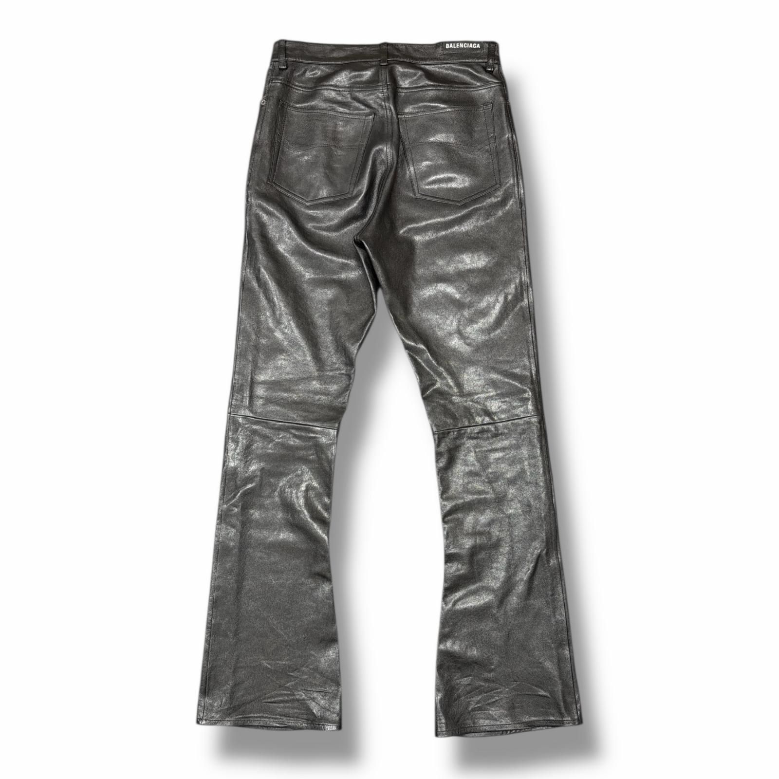 国内正規 BALENCIAGA Bootcut Pants ブーツカット フレアレザーパンツ