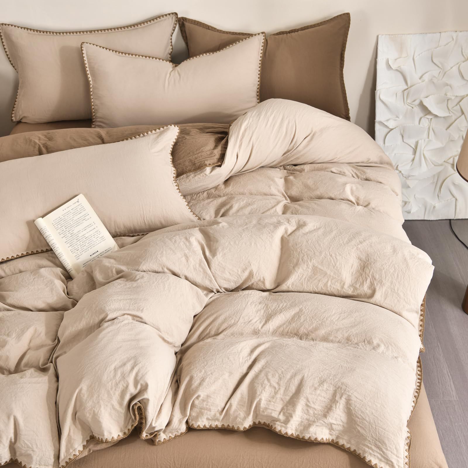 Ovege 布団カバー 3点セット シングル 掛け布団カバー ボックスシーツ