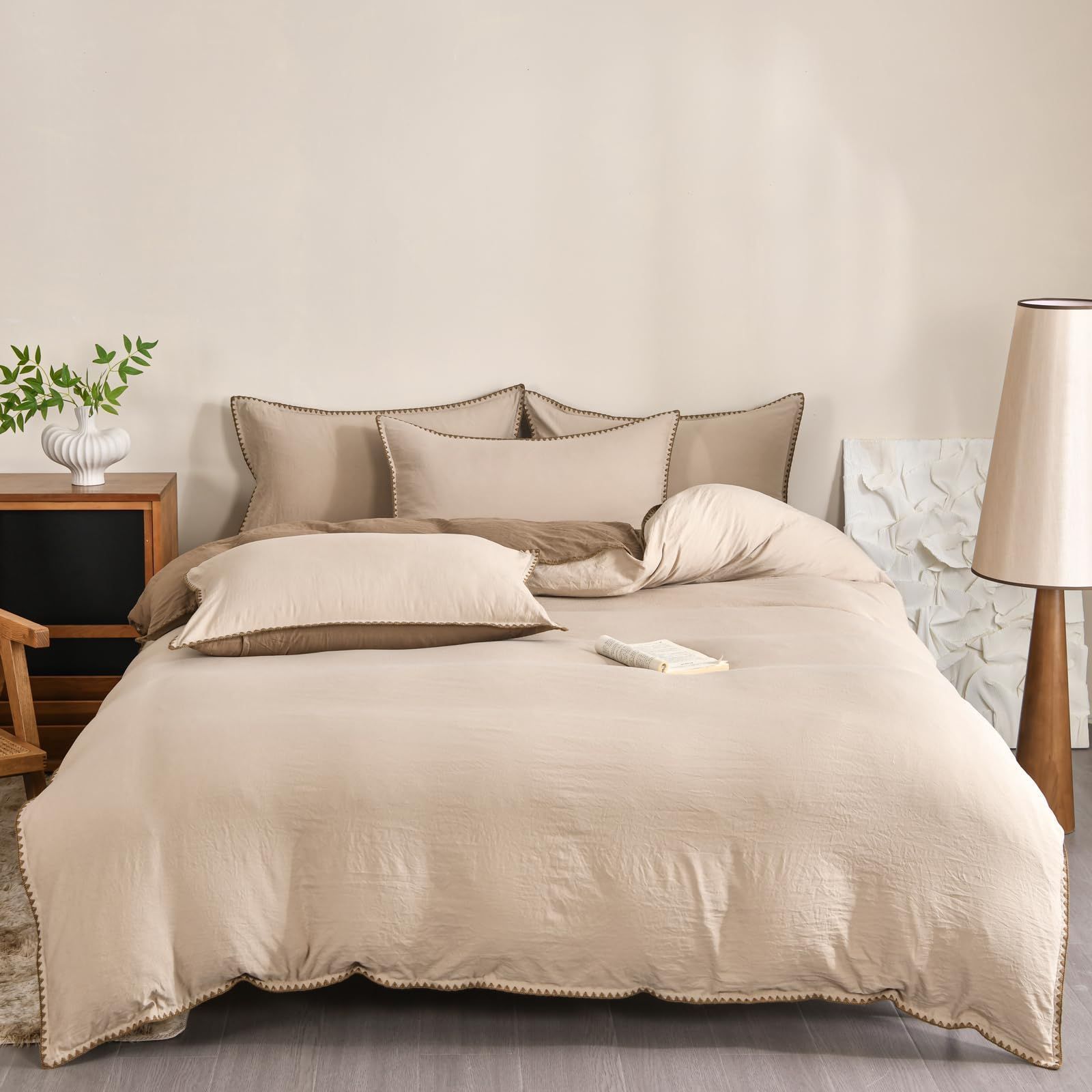 Ovege 布団カバー 3点セット シングル 掛け布団カバー ボックスシーツ