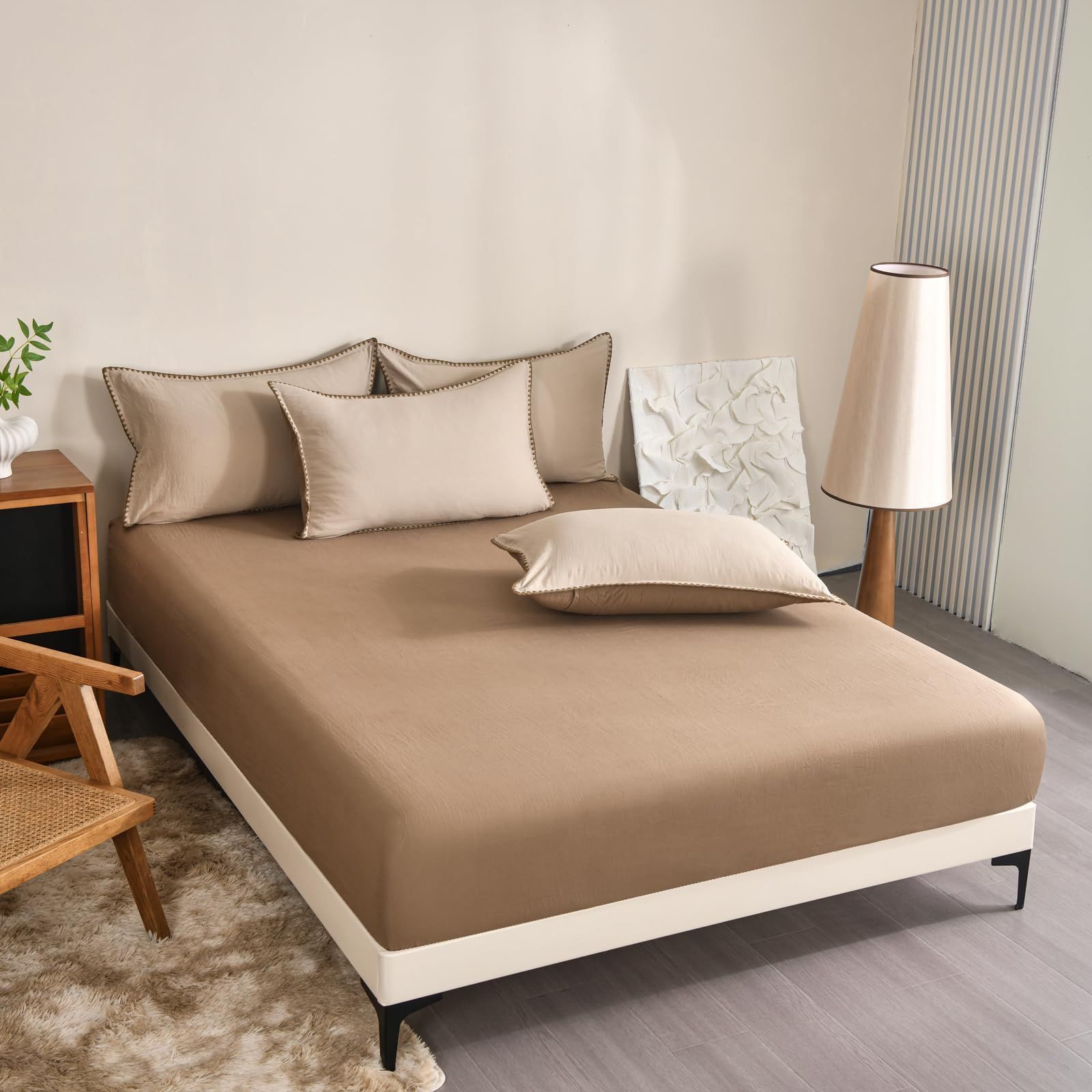 Ovege 布団カバー 3点セット シングル 掛け布団カバー ボックスシーツ