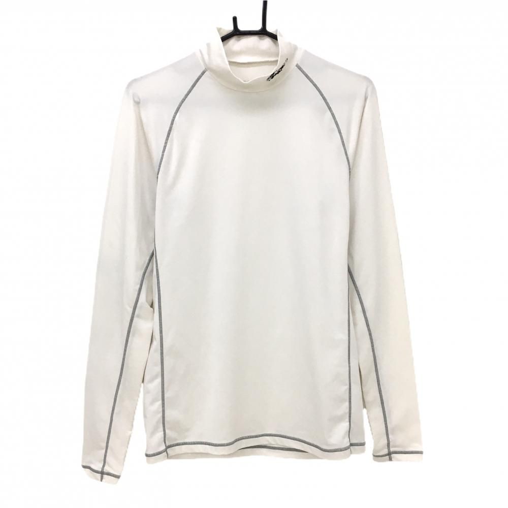 ダンスウィズドラゴン ハイネックインナーシャツ 白×グレー ステッチ