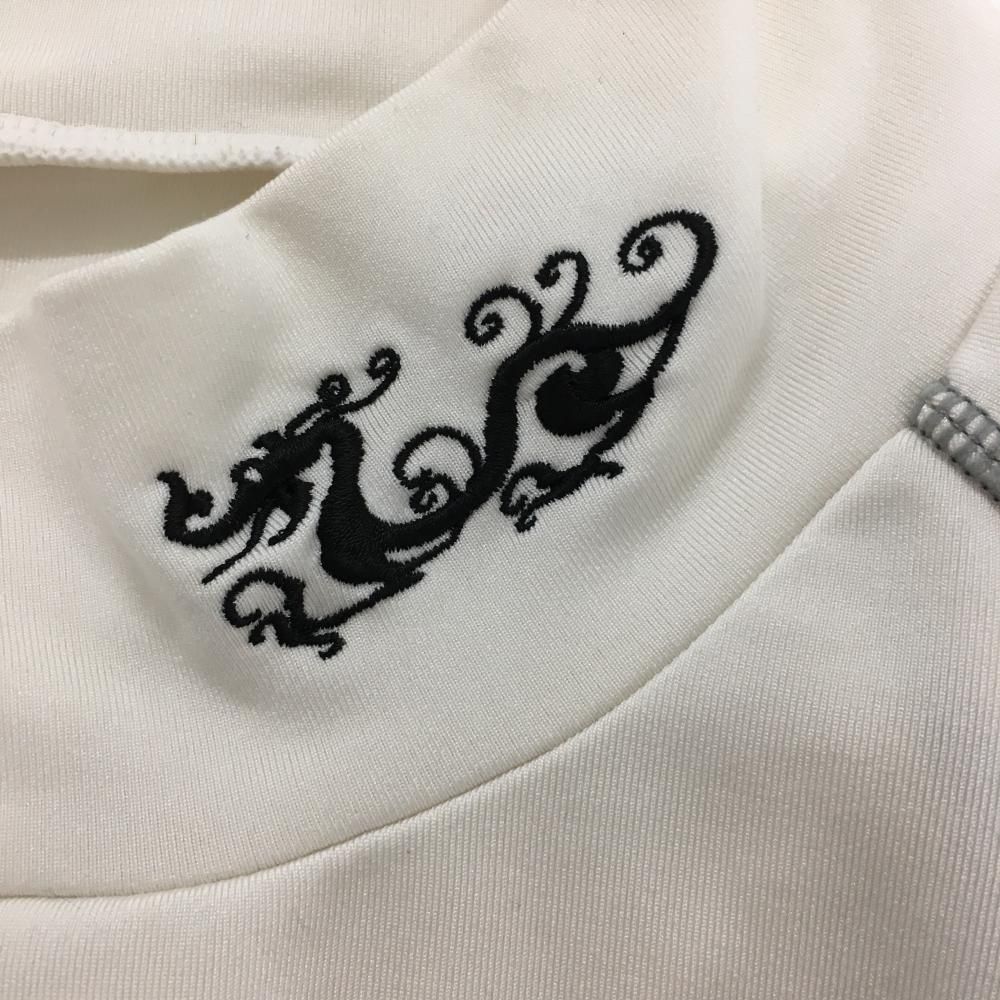 ダンスウィズドラゴン ハイネックインナーシャツ 白×グレー ステッチ