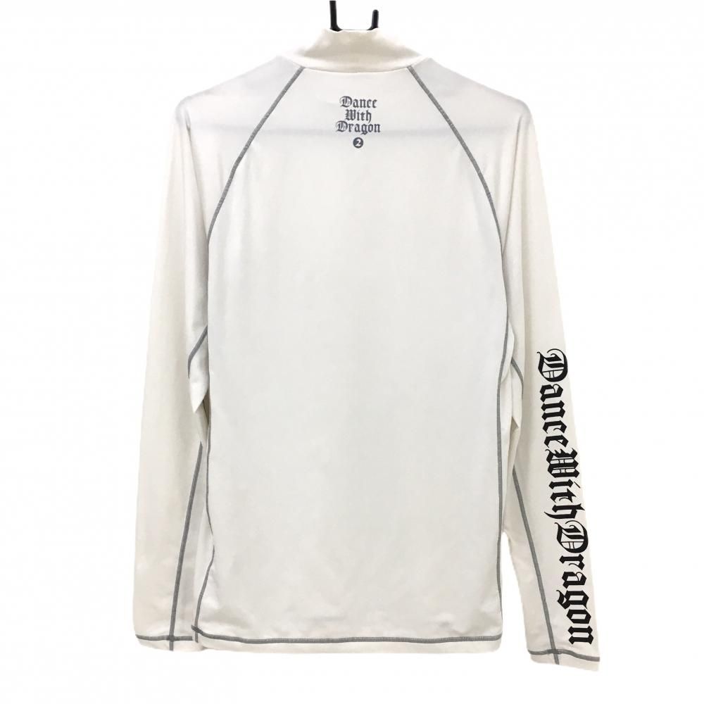 ダンスウィズドラゴン ハイネックインナーシャツ 白×グレー ステッチ