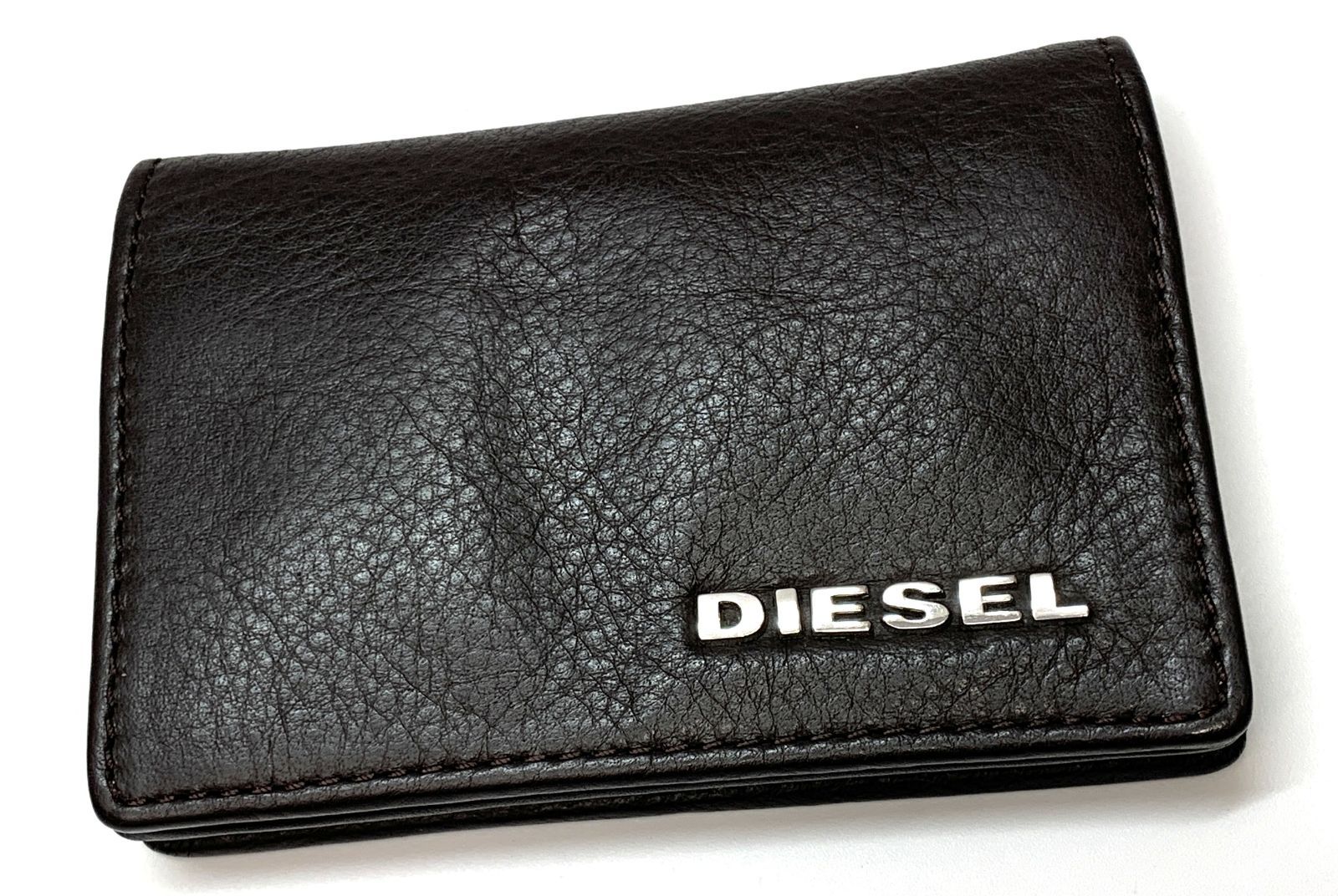 DIESELディーゼル レザー 名刺入れカードケース 茶 ブラウン - メルカリ
