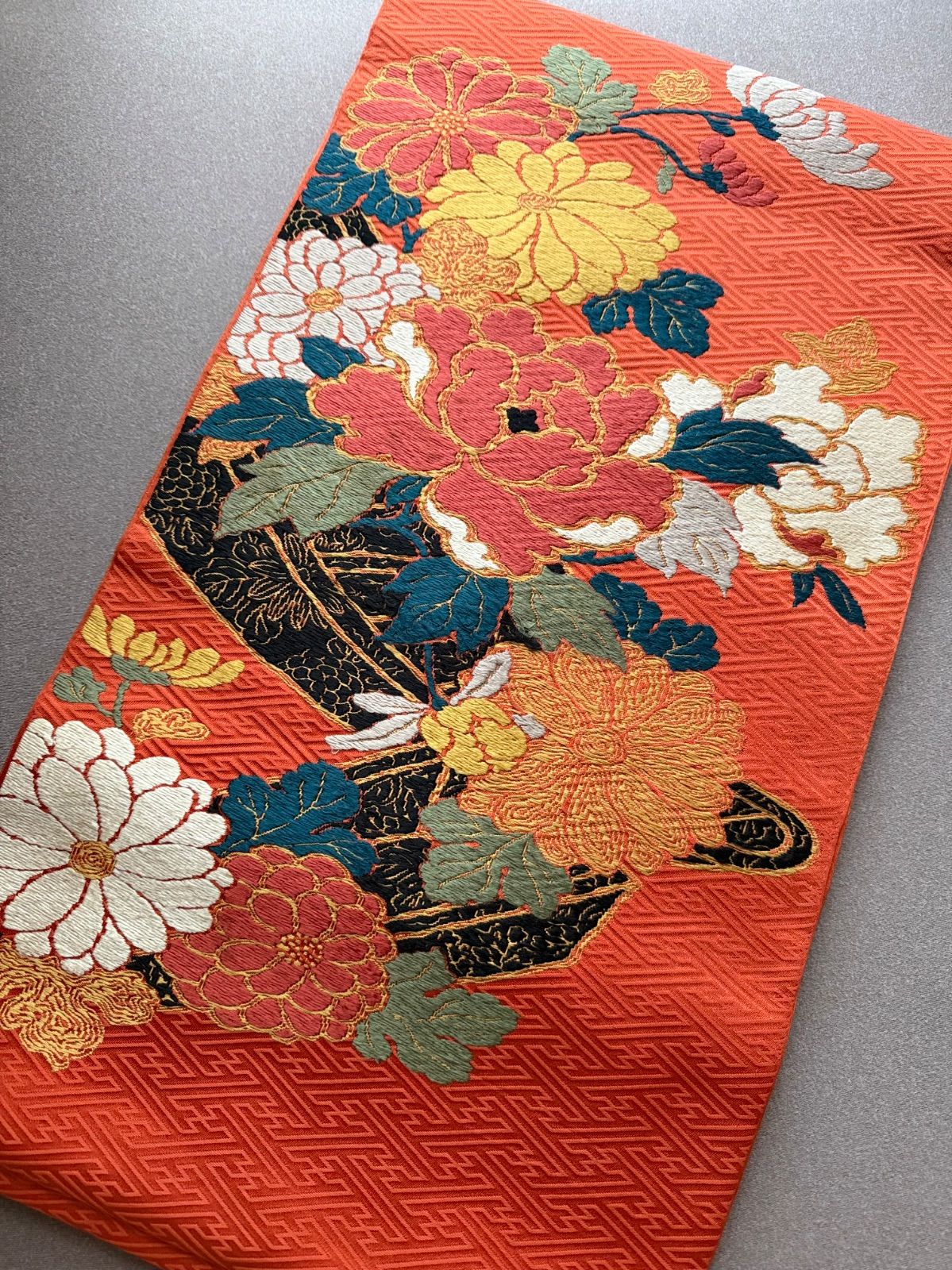 帯　丸帯　鶴　牡丹　菊　／64 帯 丸帯 鶴 牡丹 菊 ／64 【公式通販】