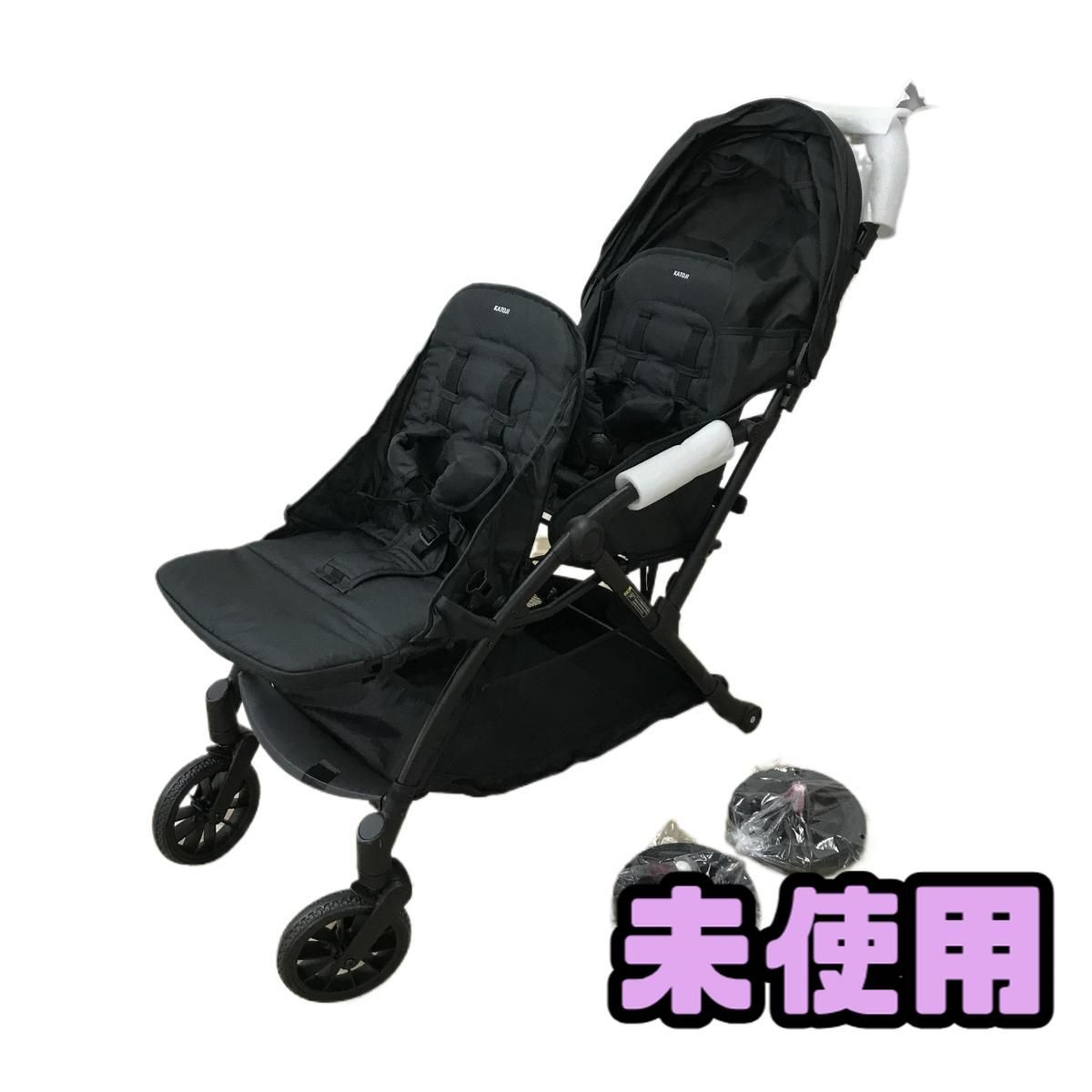 未使用 二人乗りベビーカー KATOJI カトージ タンデムストローラー シングルタイヤ ブラック PPN013558相