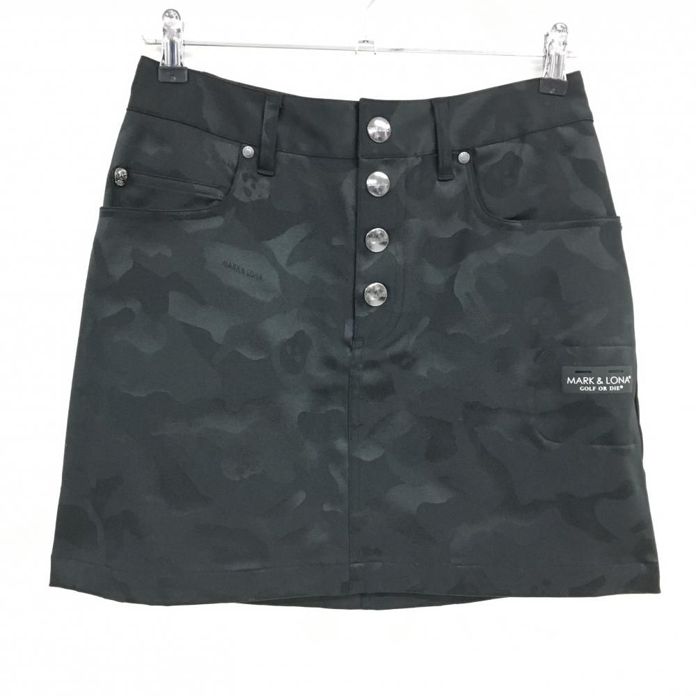 超美品】マークアンドロナ スカート 黒 カモフラ柄地模様 迷彩