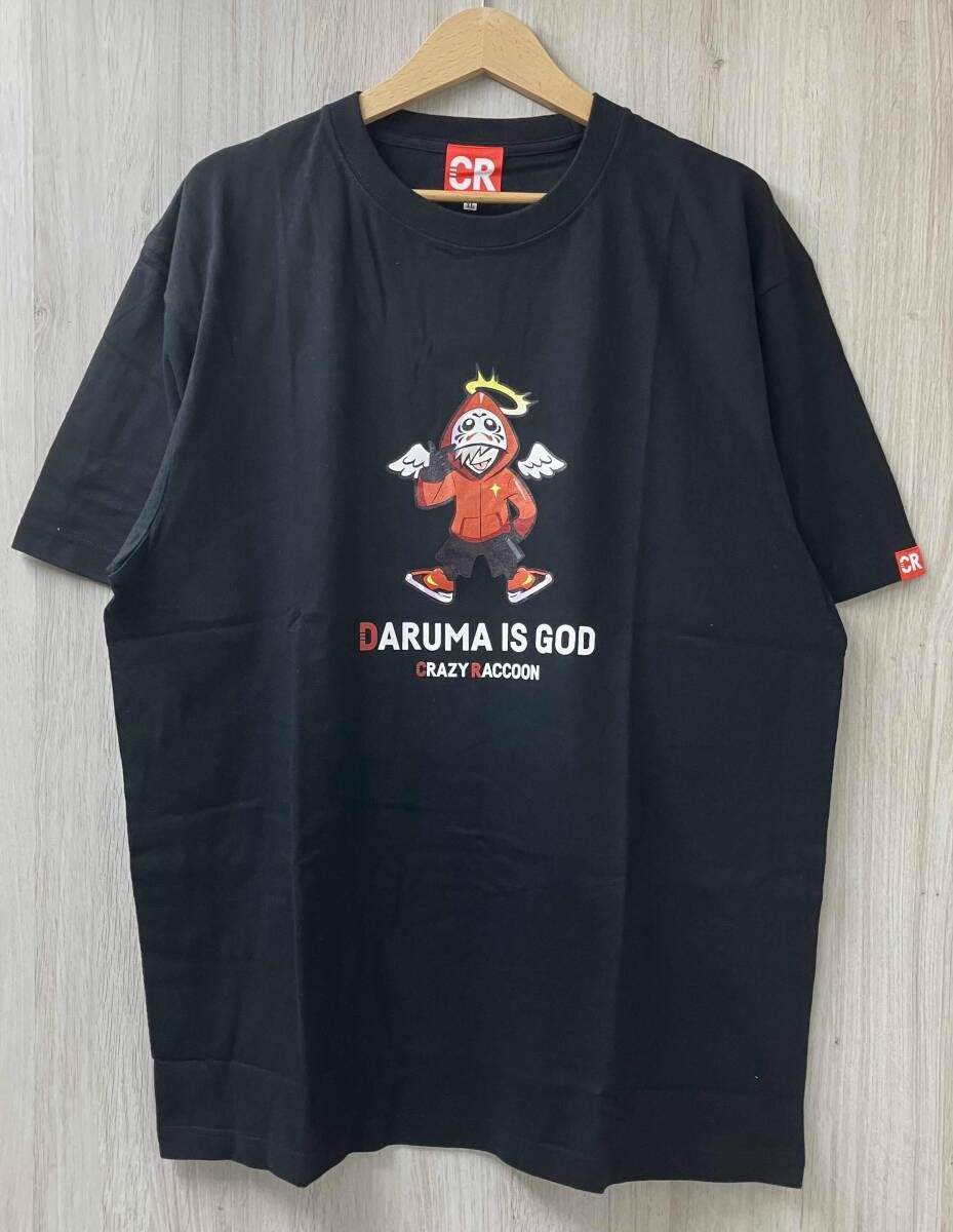 だるまいずごっど CRAZY RACCOON サブカル 半袖Tシャツ XLサイズ