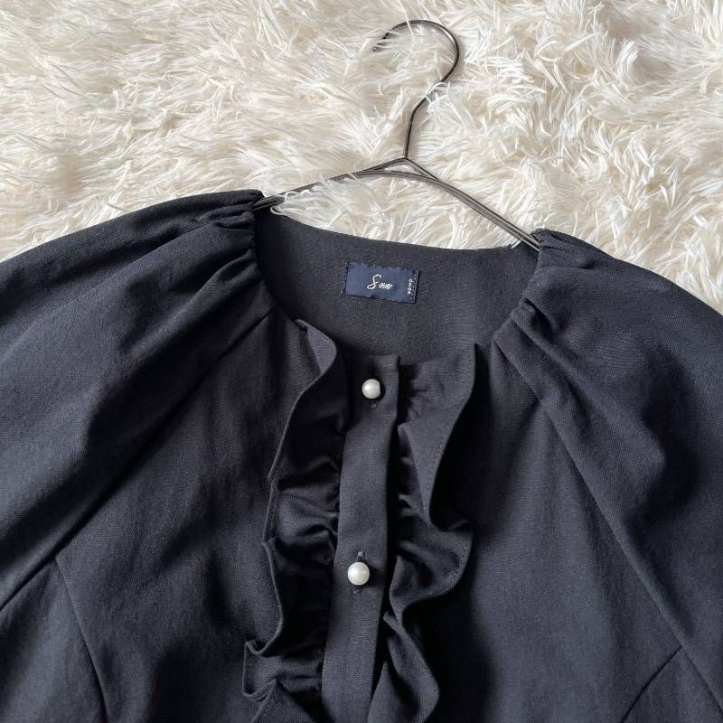 Sono ソーノ ハミングレディブラウス サマーOX navy パールボタン