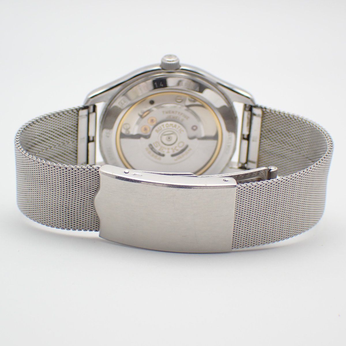  SEIKO セイコー メカニカル 自動巻き メンズ 腕時計 白文字盤 社外ベルト SCVK001 4S35 8000 いおき質店 仕事着 自動巻き時計 腕時計(アナログ)