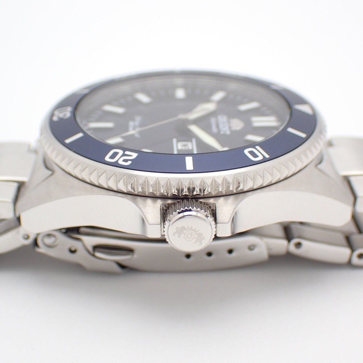  オリエント スポーツ 20気圧ダイバー 自動巻き メンズ 腕時計 デイデイト 青文字盤 純正SSベルト RN AA0007L いおき質店 ストリート系 自動巻き時計 腕時計(アナログ)