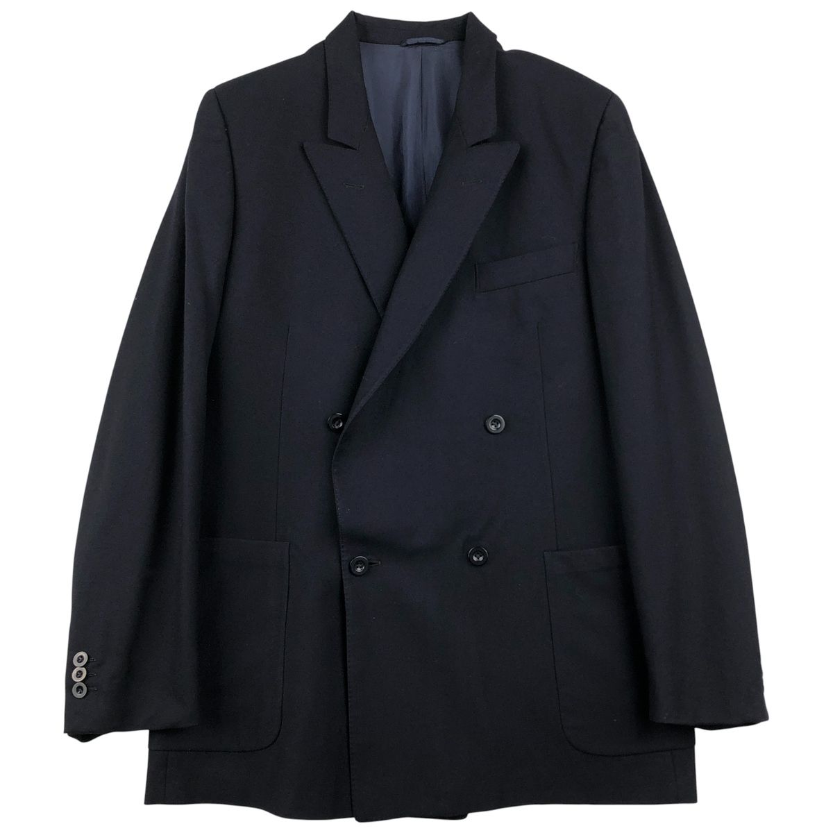 古着 NINO CERRUTI ダブルブレスト ピークドラペル ウールテーラード