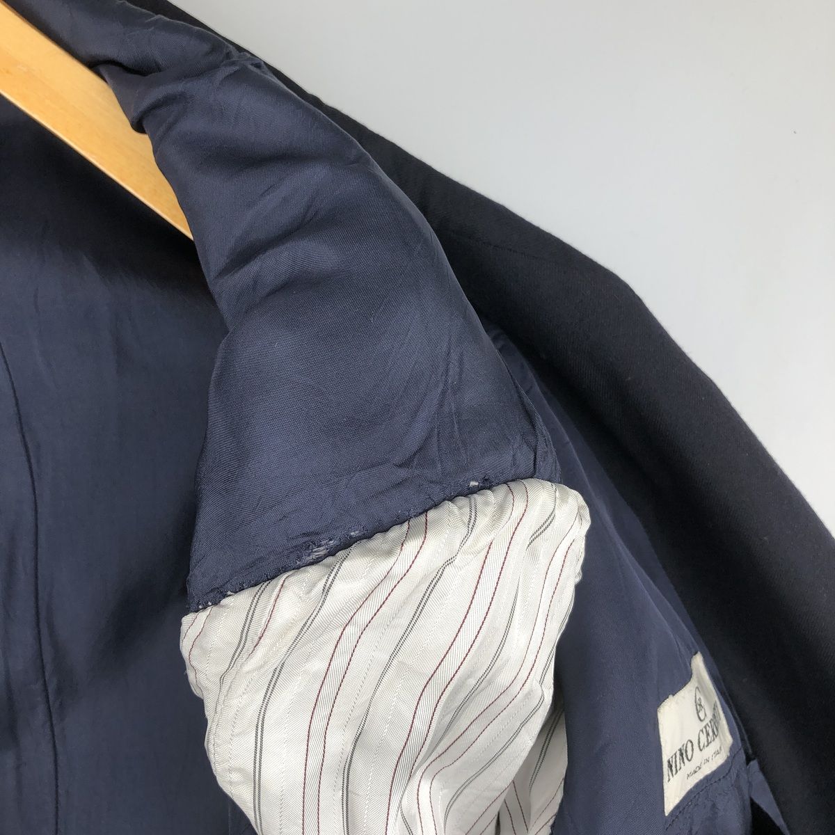 古着 NINO CERRUTI ダブルブレスト ピークドラペル ウールテーラード 
