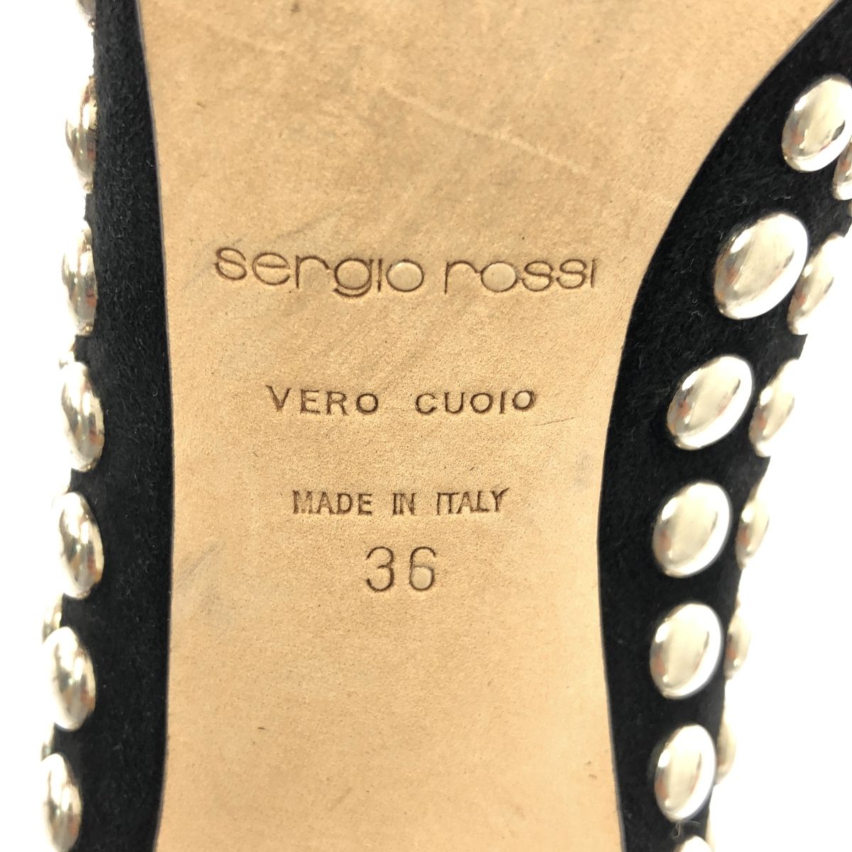 sergio rossi / セルジオロッシ | レザー スタッズ 装飾 ポインテッド