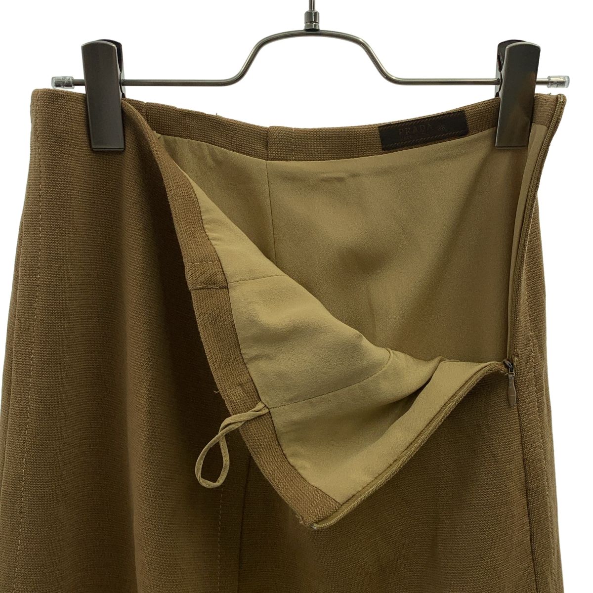 PRADA / プラダ | ウール ニット スカート | 38 | キャメル