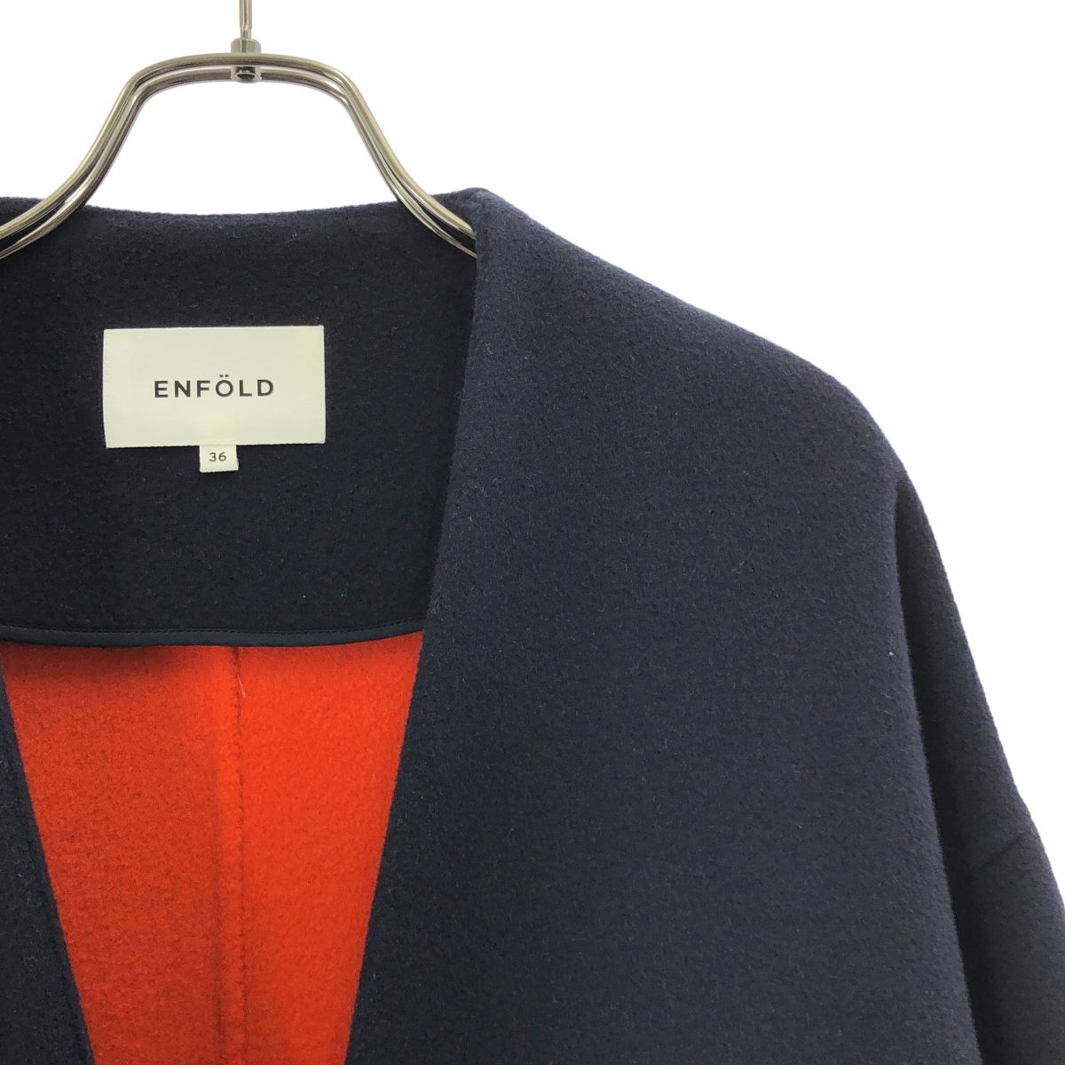 ENFOLD / エンフォルド | ウール ソフトリバーノーカラーコート | 36