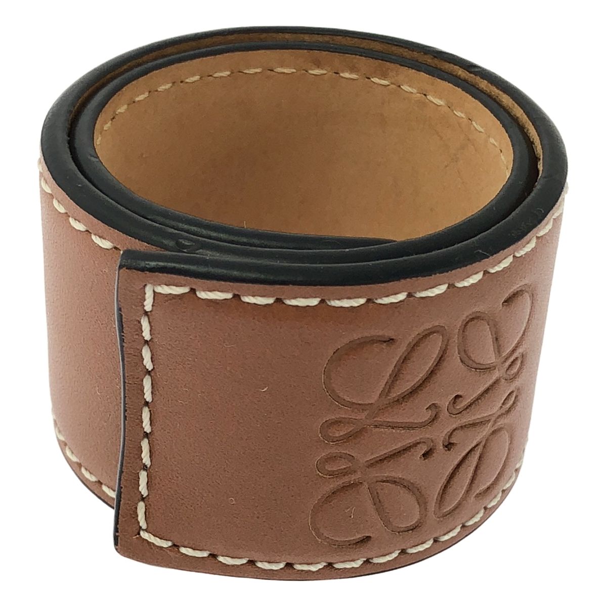 LOEWE / ロエベ | レザー アナグラム 型押し バングル ブレスレット