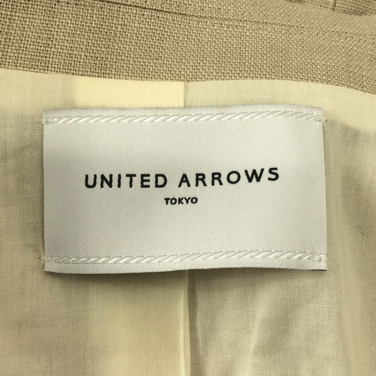 ユナイテッドアロズリネン ダブルブレスト テーラードジャケット ベージュ UNITED ARROWS（ユナイテッドアローズ） ベージュ リネン ダブル