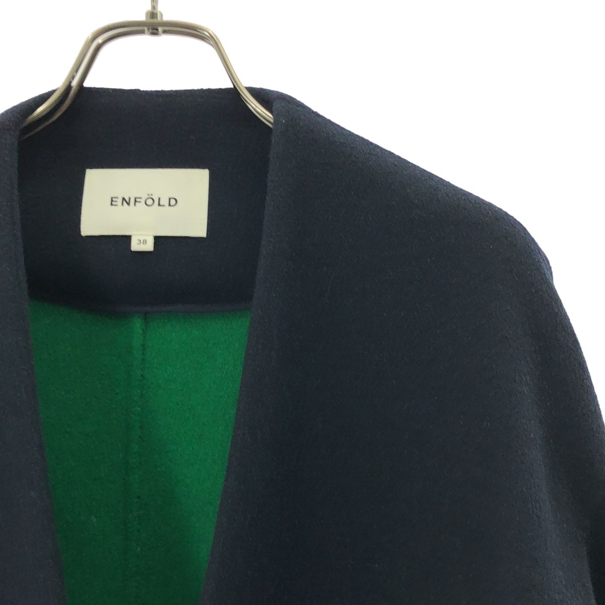 ENFOLD / エンフォルド | ウール ソフトリバーノーカラーコート | 38