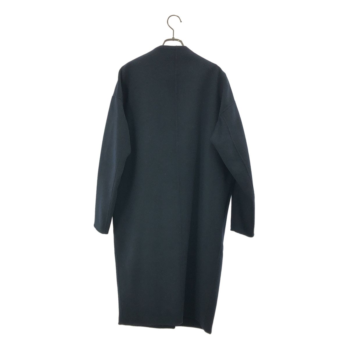 ト*ク様 エンフォルド　ネイビー　アシンメトリー　ウールコート ENFOLD / エンフォルド | ウール ソフトリバーノーカラーコート | 38
