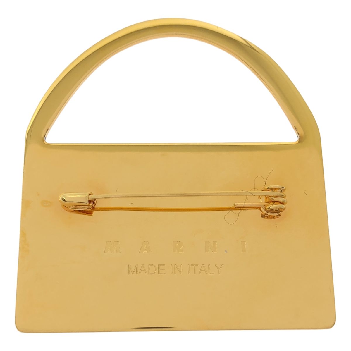 MARNI / マルニ | バック型 ピン ブローチ | ゴールド/グレー - メルカリ